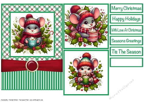 Christmas Mice Card Front 5x7