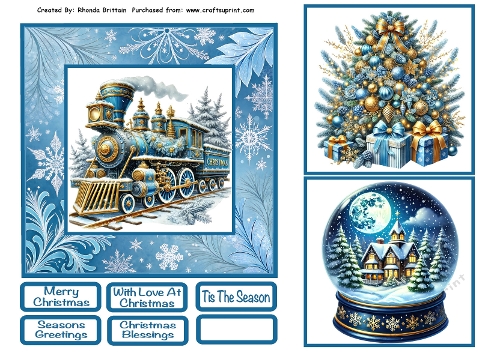 Blue Christmas 2 Card Front 6x6