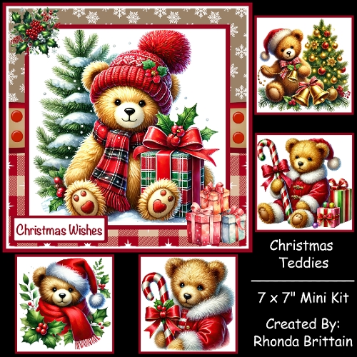 Christmas Teddies Mini Kit 7x7