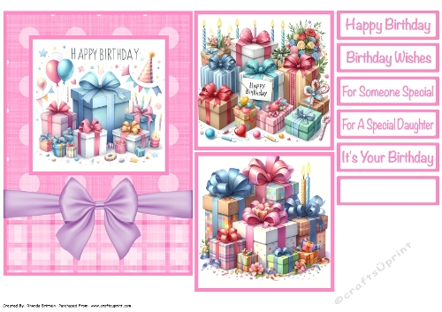 Happy Birthday Presents Card Front 5x7