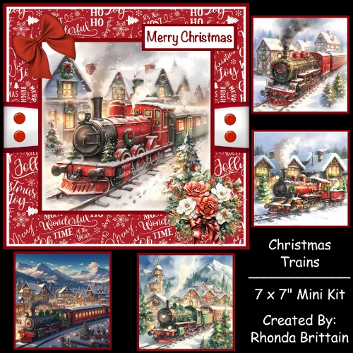 Christmas Trains Mini Kit 7x7