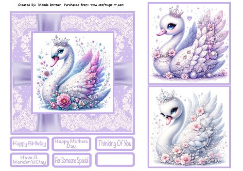 Beautiful Swan 2 Card Front 6x6
