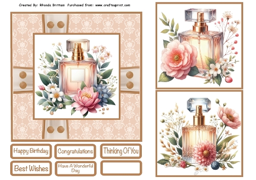 Perfume and Flowers Card Front 6x6