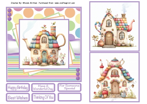 Quirky Tea House 1 Card Front 6x6