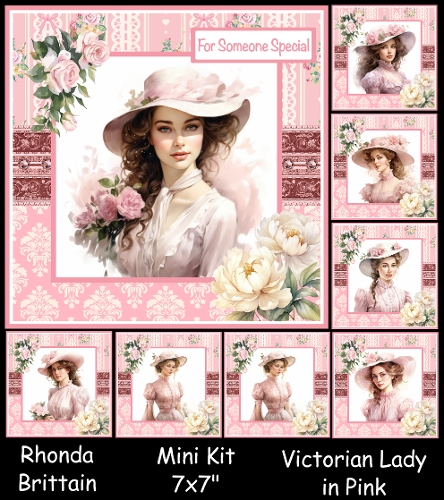 Victorian Lady in Pink Mini Kit 7x7