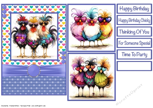 Whimsical Chicken Card Front 5x7