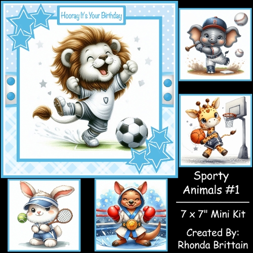 Sporty Animals 1 Mini Kit 7x7
