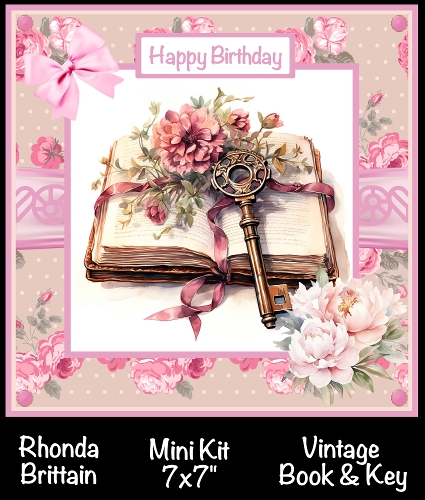 Vintage Book & Key Mini Kit 7x7
