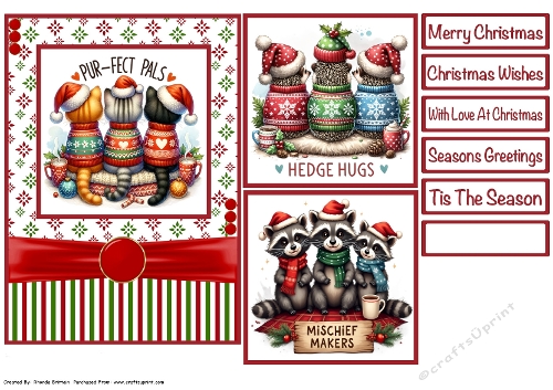 Purr-fect Christmas Card Front 5x7