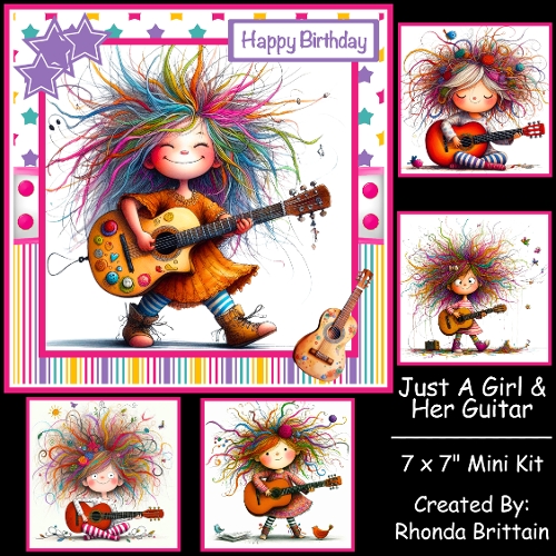 Just A Girl And Her Guitar Mini Kit 7x7