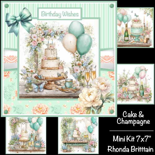 Cake and Champagne Mini Kit 7x7