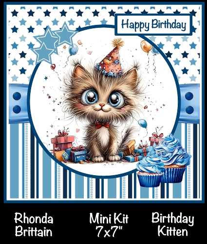 Birthday Kitten Mini Kit 7x7