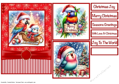 Christmas Birds Card Front 5x7