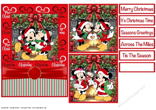 Christmas With Mickey & Minnie Card Front 5x7