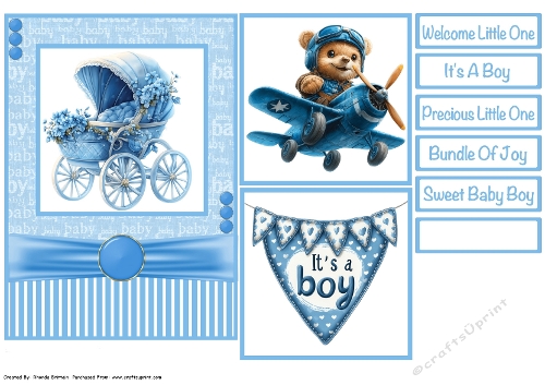 Its A Boy Card Front 5x7