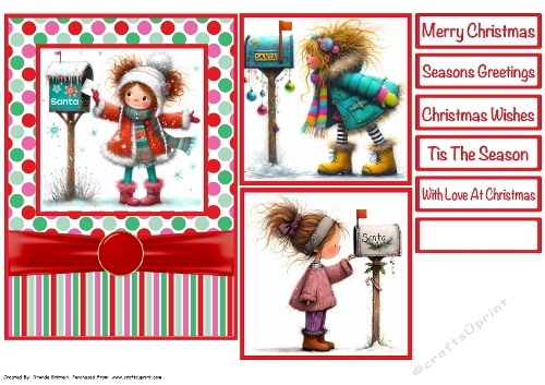 Posting Letters To Santa Card Front 5x7