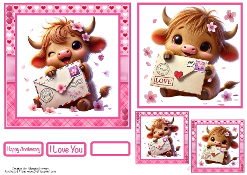 Love Letter Card Front with Matching Gift Tag 6x6