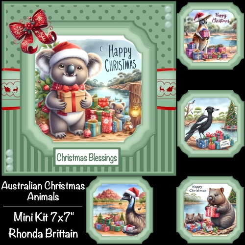 Australian Christmas Animals #1 Mini Kit 7x7