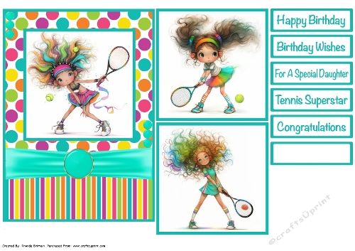 Tennis Superstar Card Front 5x7