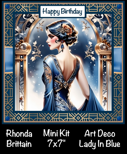 Art Deco Lady in Blue Mini Kit 7x7