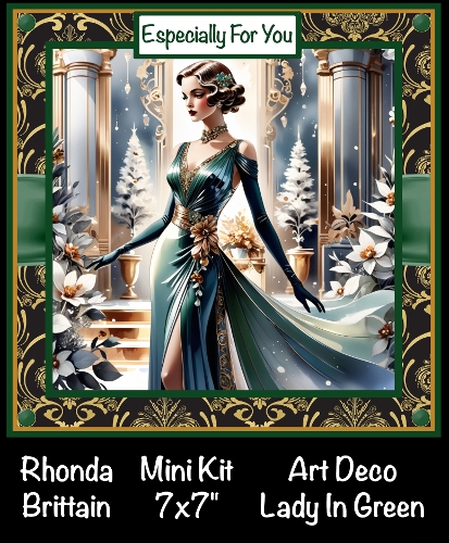 Art Deco Lady in Green Mini Kit 7x7