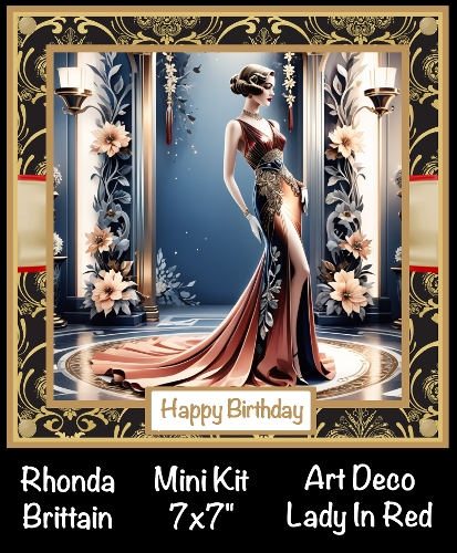 Art Deco Lady in Red Mini Kit 7x7