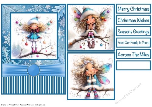 Christmas Winter Fairy Card Front 5x7