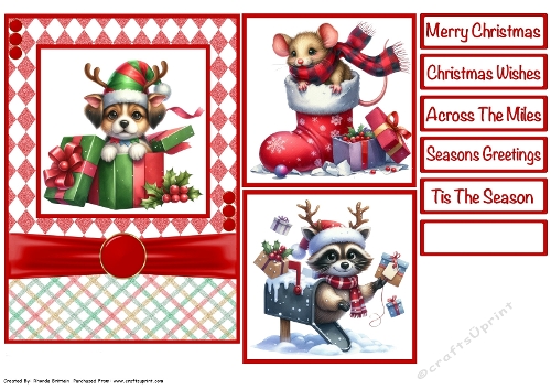 Christmas Animals 2 Card Front 5x7