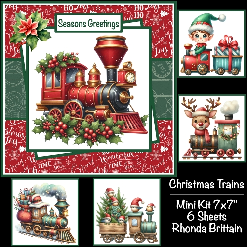 Christmas Trains Mini Kit 7x7