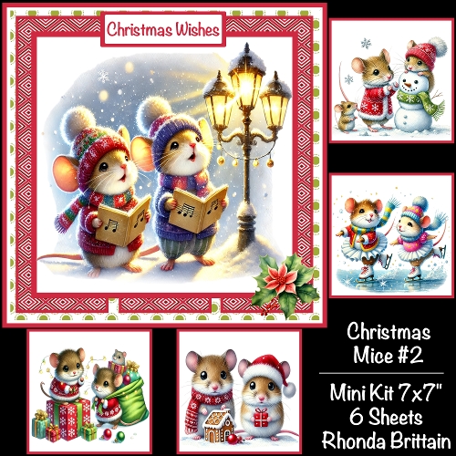 Christmas Mice #2 Mini Kit 7x7