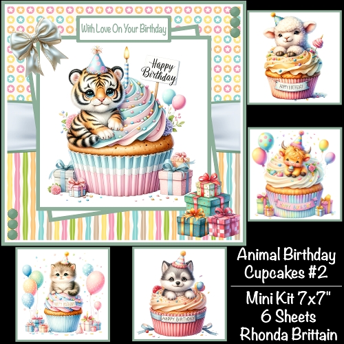 Animal Cupcakes #2 Mini Kit 7x7