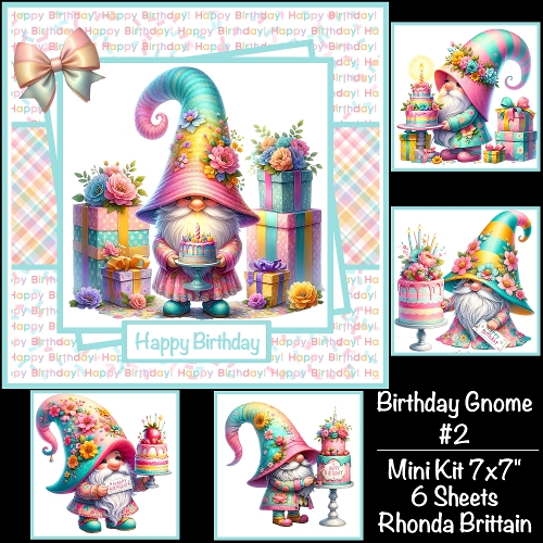 Birthday Gnome #2 Mini Kit 7x7