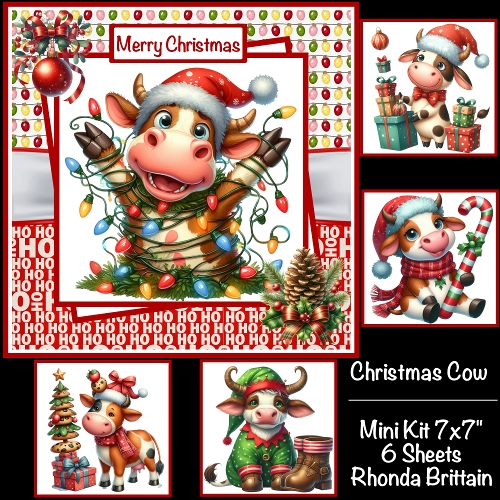 Christmas Cows #2 Mini Kit 7x7