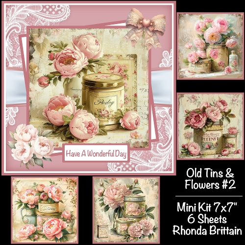 Old Tins & Flowers #2 Mini Kit 7x7