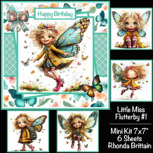 Little Miss Flutterby #1 Mini Kit 7x7