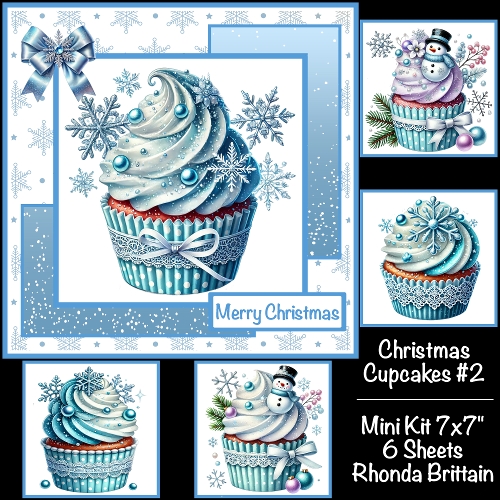Christmas Cupcakes #2 Mini Kit 7x7