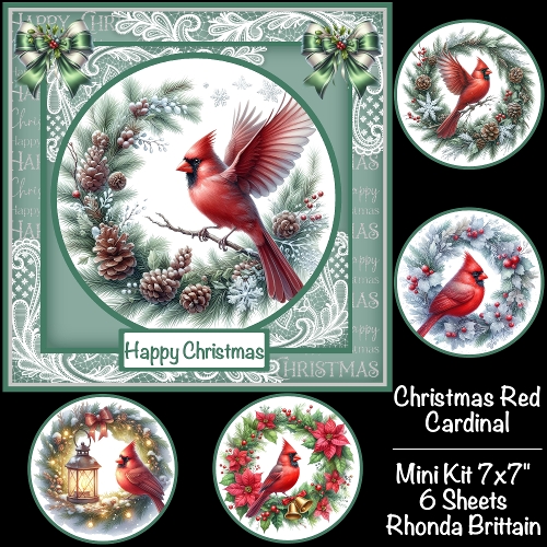 Christmas Red Cardinal Mini Kit 7x7