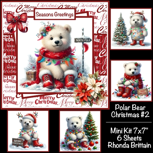 Polar Bear Christmas #2 Mini Kit 7x7