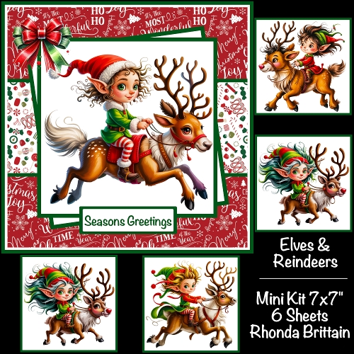 Elves and Reindeers Mini Kit 7x7