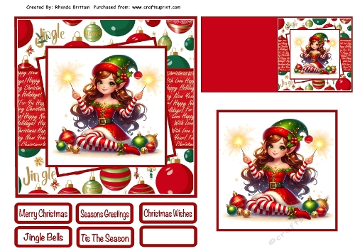 Christmas Elf Card Front 6x6