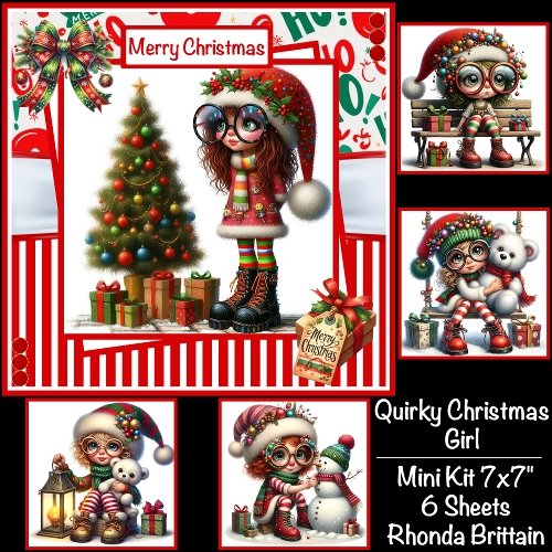 Quirky Christmas Girl Mini Kit 7x7