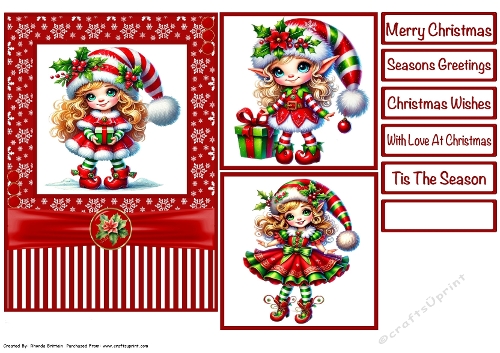 Christmas Elves #1 Card Front 5x7