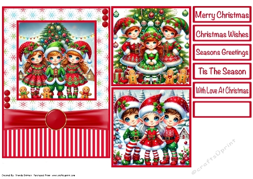 Christmas Elves #4 Card Front 5x7