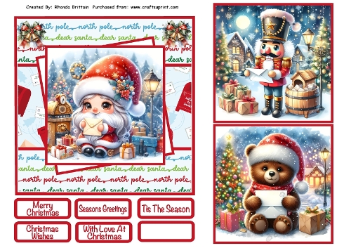 Dear Santa #3 Card Front 6x6