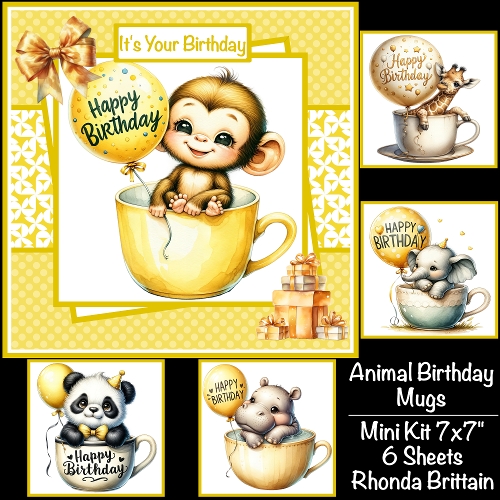 Animal Birthday Mugs Mini Kit 7x7