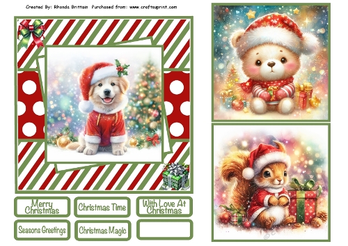 Christmas Animals #2 Card Front 6x6