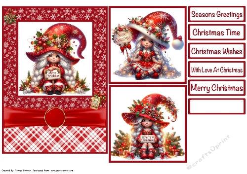 Christmas Gnomettes Card Front 5x7