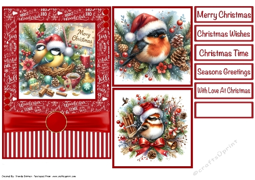 Christmas Birds Card Front 5x7