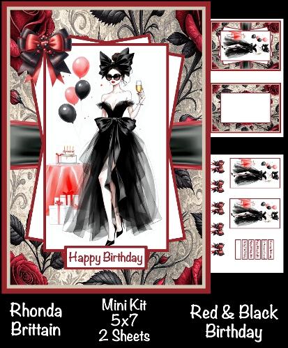 Red & Black Birthday Mini Kit 5x7
