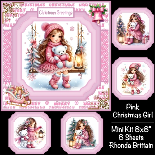 Pink Christmas Girl Mini Kit 8x8 CUSTOMER REQUEST 